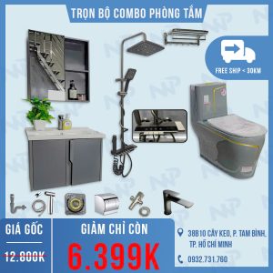 Trọn bộ combo tủ -tone xám gồm 11 món