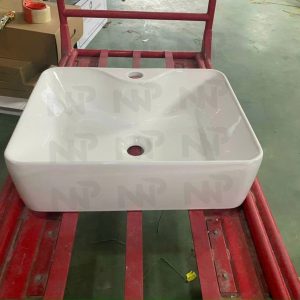 Lavabo chữ nhật trắng 608