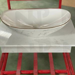 Lavabo thuyền viền vàng 12