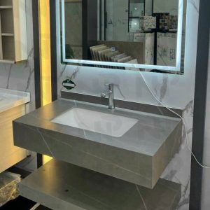 Bàn đá 2 tầng xám 8050+ led 8060