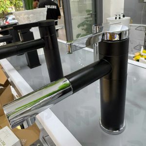 Vòi mỏ xoay đen trắng 2 tấc